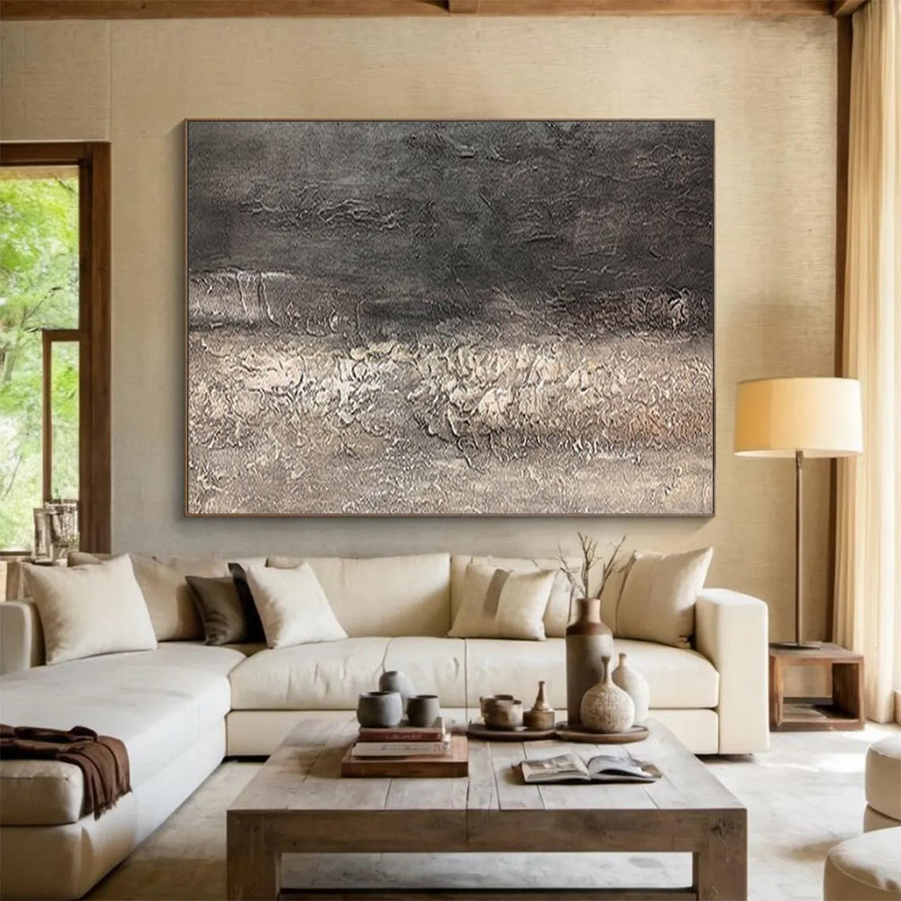 “Dark Textured Layers” - Charcoals, grays, browns; deep, cracked - texture abstraction CT1629