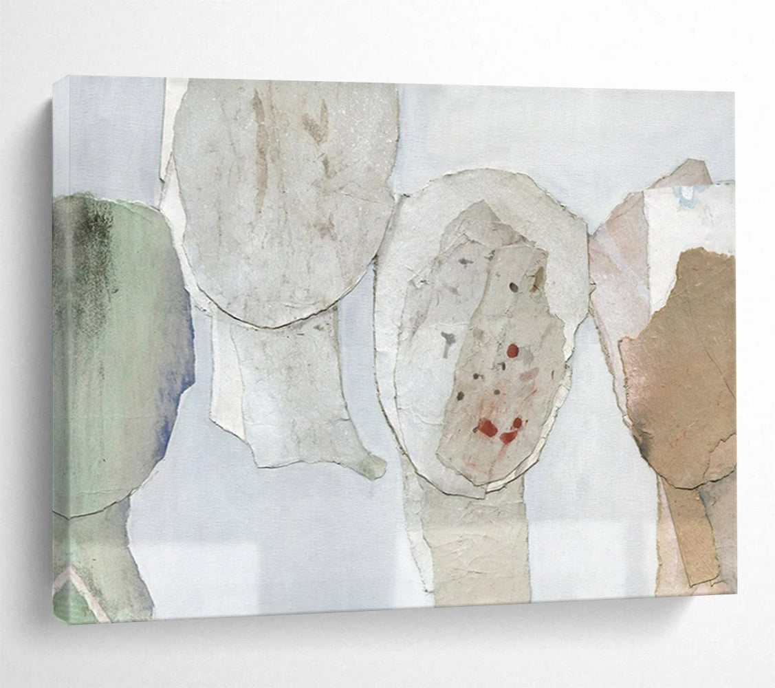 “Neutral Paper Silhouette Collage” – Abstract Mixed - Media Collage CT1781