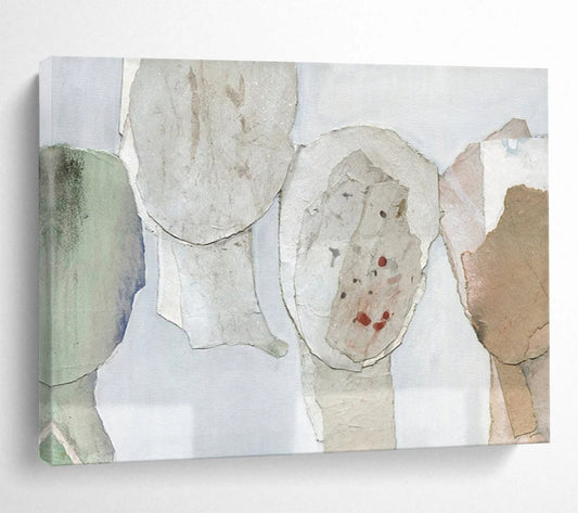 “Neutral Paper Silhouette Collage” – Abstract Mixed - Media Collage CT1781