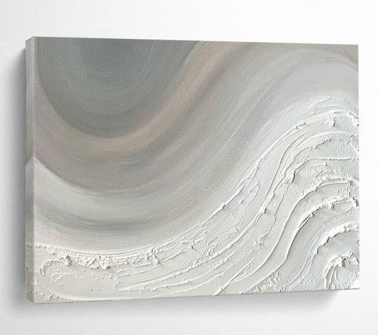 “White Wave” - Shades of grayish white and light gray; smooth wave textures like frost - piled waves CT1527