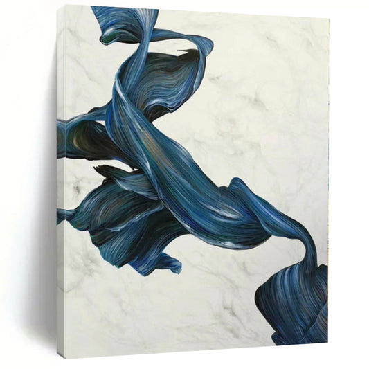 “Blue - Green Twisted Ribbons”，Figurative Abstract Painting CT0349
