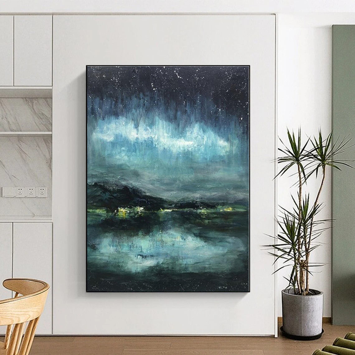 “Starry Night Abstract Landscape” - Abstract Nocturnal Art CT0417