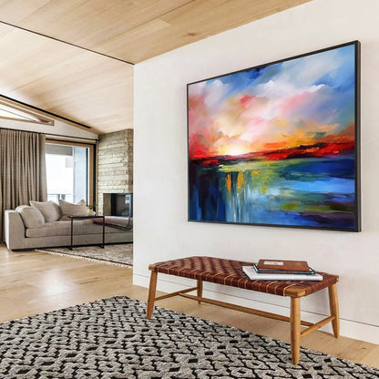 “Colorful Horizon” - Bright pinks, oranges, blues; dramatic sunset over water CT1513