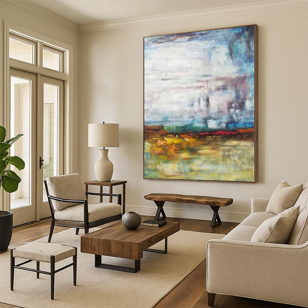 “Colorful Abstract Horizon”，Vibrant Abstract Painting CT0383