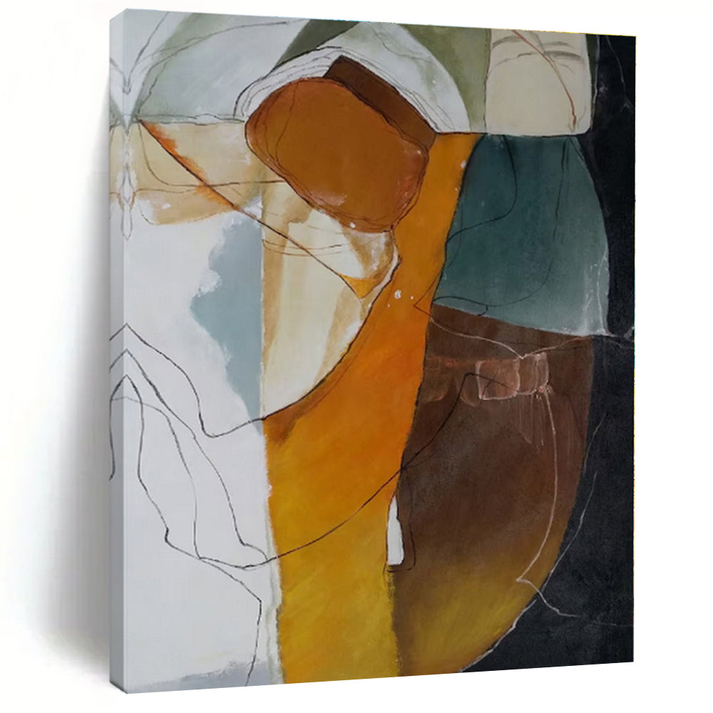 “Colorful Abstract Figure with Lines” - Abstract Expressionist Art CT0401