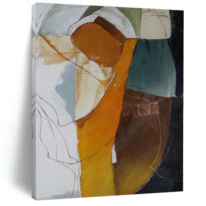 “Colorful Abstract Figure with Lines” - Abstract Expressionist Art CT0401