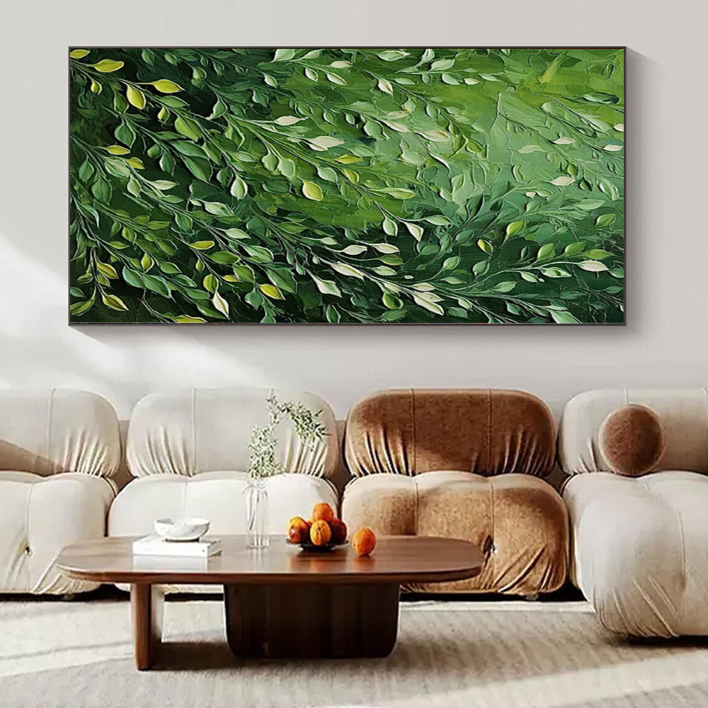 “Green Foliage Impasto” Textured Acrylic Art CT0193