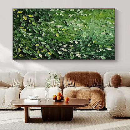“Green Foliage Impasto” Textured Acrylic Art CT0193